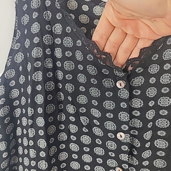 NEW Cozy Co Boho Anthro Geometric Black Tiered Skirt Dress Size 1X NWT - Picture 2 of 8